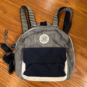 Kipling Charcoal and Navy Backpack